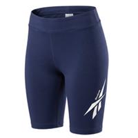 Reebok Womens Bike Shorts XS Navy Blue Cotton Stretch Vector Logo Gym Casual - XS Regular