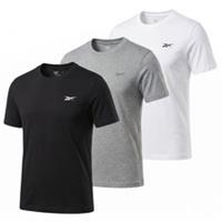 Reebok Mens T Shirt 3 Pack Small White Black Grey Crew Neck Cotton Blend - S Regular