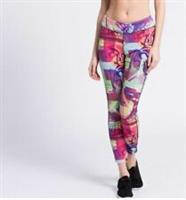 REEBOK LES MILLS REVERSIBLE COMIC CLASH TIGHTS XS,S LAST 2