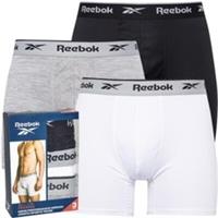 Reebok Mens Ainslie Performance Three Pack Medium Trunks Black/£Grey Marl/£White