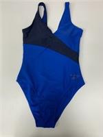 Women's Reebok Swimsuit V-Neck Blue/Navy Size Small -10 - S Regular