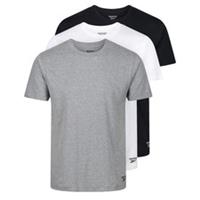 Reebok Men's Santo T-Shirt Black/White/Grey L | Moisture Wicking Cotton Blend - L Regular