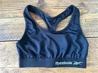 Reebok Sports Bra Racerback Black Moisture Wicking Stretch Size XS - XS Regular