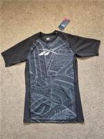Reebok Printed Compression T-shirt Men's Short Sleeve Speedwick Top Black L - L Regular