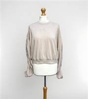 Reebok Sweatshirt Jumper Womens Large Beige Ruched Sleeve Cover Up BNWT - L Regular