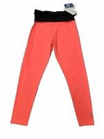 Reebok Playdry Cropped Exercise Leggings Size XS Hot Coral Turn Down Waist NWT - XS Regular