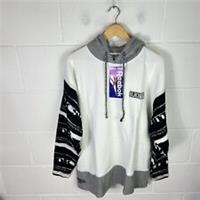 Vintage Reebok Hoodie Mens Large White Blacktop Basketball 90s Deadstock NOS * - L Regular