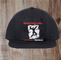 Reebok Human Rights Now Black baseball cap Hat One Size Rare Vintage Tour