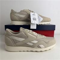 Men's Reebok Classic White Beige Nylon CL & Suede Trainers Size UK 9 New