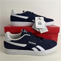 New - Mens Reebok Court Retro Tennis Trainers - Size 8- Navy/White