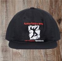 Reebok Human Rights Now Black baseball cap Hat One Size Rare Vintage Tour