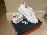 REEBOK ROYAL GLIDE RIPPLE TRAINERS SIZE 6.5UK BNIB WHITE PINK PURPLE HEEL BOXED