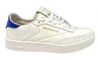 Reebok Club C Women's Trainers White Blue Leather Lace up Shoes (UK 4.5, 5, 6)