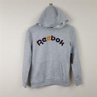 REEBOK Hoodie Kids Boys 11-12 Years Grey Hooded Sweatshirt Pullover Spellout