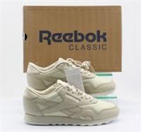 REEBOK CLASSICS NYLON LEATHER WOMENS TRAINERS GREEN STUCCO RRP £60 AD