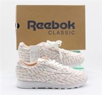 REEBOK CLASSICS LOGO PRINT LEATHER WOMENS TRAINERS WHITE RRP £70 AD