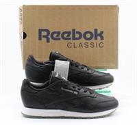REEBOK CLASSICS LEATHER METALS WOMENS TRAINERS BLACK RRP £70 AD