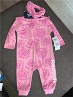 Reebok Outfit All-In-One Zip Fasten w/Head Band 6-9m 74cm Lilac Pink Mix BNWT
