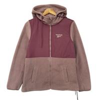 Reebok Dusty Rose Full Zip Fleece Hoodie Jacket Size M Womens Soft Warm - M Regular