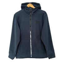 Reebok Navy Blue Full Zip Fleece Hoodie Jacket Polyester Size M - M Regular