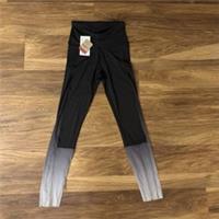 Reebok Full Leggings Workout Gym Wear Size XS Speedwick Black & Grey RRP &pound;35