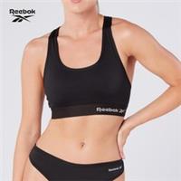 Reebok Sports Bra Racerback Black Moisture Wicking Stretch Size M - M Regular