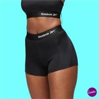 REEBOK Women's Joyner Gym Shorts, High-Waisted, Moisture Wicking, Black, UK S - S Regular