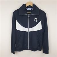 Reebok Tracksuit Jacket Womens Large 16-18 Black Track Top Full Zip Streetwear - L Regular