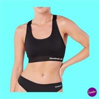 REEBOK Women's Supportive Padded Racerback Sports Bra, Black, UK XS | EU 32-34 - XS Regular