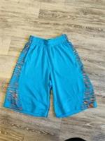 Reebok PlayDry Mens Medium Turquoise Blue Orange Tiger Basketball Shorts #453 - M Regular