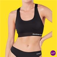 REEBOK Womens Gym Crop Top, Black, UK M | EU 40 | US M - M Regular