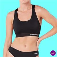 REEBOK Women's Sports Bra, Supportive Padded Wireless, Black, UK L | EU L | US L - L Regular