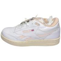 Reebok Club C Revenge Mid Trainers Size UK 4 White Lilac Shoes Lace Up LEATHER