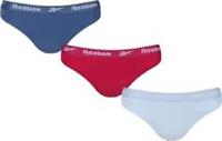 Reebok Carina 3 Pack Womens Thong - Large Blue / Pink RRP £23.99 - L Regular
