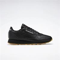 Reebok GY0954 Classic Leather Trainers Black/Gum - 80s 90s Retro Unisex Sneakers