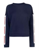 Reebok Women's Linear Logo Sweatshirt Navy Small New