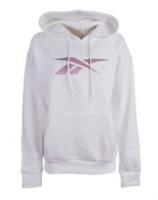 Reebok Hoodie Womens Uk Small White Logo Pullover Hoodie Ladies Sweater Bnwt - S Regular
