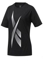 REEBOK Women's Vector Graphic T-Shirt Black Ladies Size UK Medium Brand New - M Regular