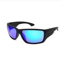Reebok Unisex RBK Class Sporty Sunglasses Blue Lens Black Frame 100% UVA/UVB