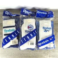 3 X Pairs Vintage 80s Reebok Classic Retro White Tube Socks Size UK 3.5-7 - S Regular