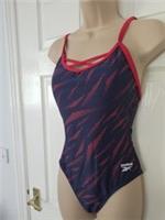 Reebok Swimming Costume Swimsuit Size Small UK 10 Navy & Red New With Tags - 10 Regular