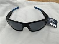 Reebok Sports Wrap Sunglasses Matt Black / Blue with Grey Lens New