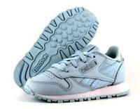 Reebok Classic Leather Infant Kids UK 6 EUR 22.5 Sky Blue Sneaker Trainers Shoes