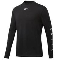 Reebok T Shirt Long Sleeve Mens Graphic Crewneck Lounge Shirt Black Uk Small - S Regular