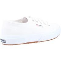 Superga 2750 Cotu Classic White Unlined, Two tone jacquard logo tag on the sid
