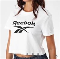 REEBOK Cropped Top Womens T-Shirt White Uk Large Brand New Retro Gym Training - L Regular
