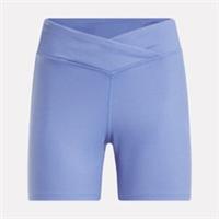 Reebok Extra Large Women's Studio Rib High Rise Bike Shorts In Step Purple- New - XL Regular