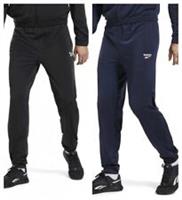 Men's REEBOK Tracksuit Bottoms Black Navy Size S-XL Track Pant Poly Jog Pants - Medium 32/34 Regular