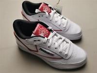 REEBOK Unisex UK 5.5 Club C Mid II White Red Leather Tennis Trainers NEW Lace Up