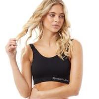 Reebok Womens Performance Crop Top In Black & Grey - Size UK Small - New